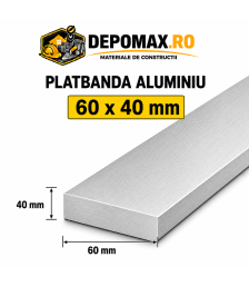Platbanda aluminiu 60 x 40 mm, 6 metri (EN-AW 6060)
